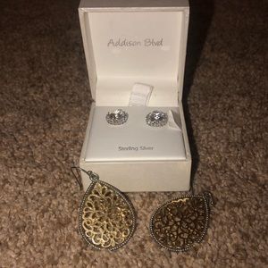 NWT Sterling Silver CZ Earrings & FREE PAIR